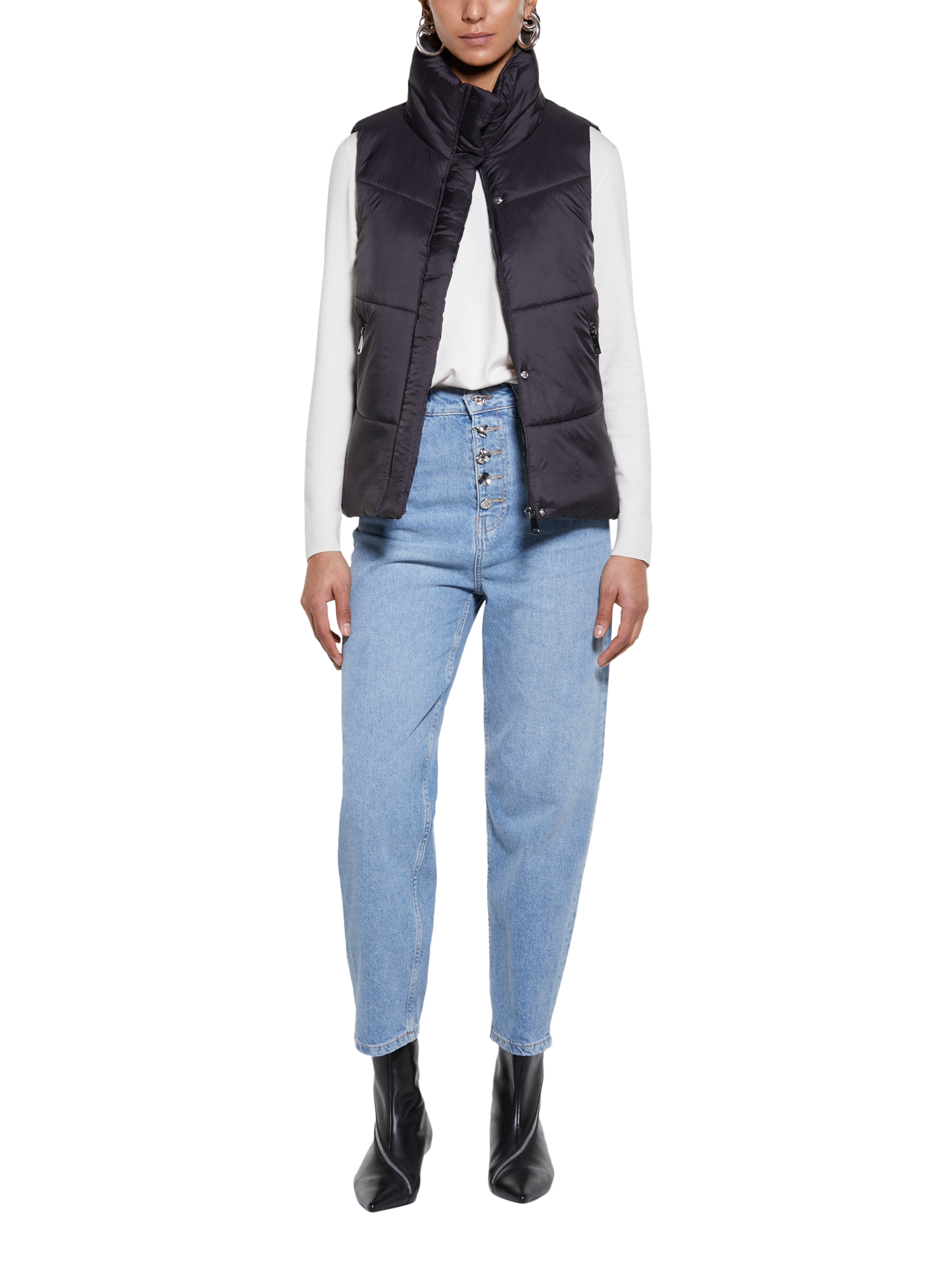 Product image 3 of 3, which shows SISLEY Crew Neck Jumper, Cream, XS