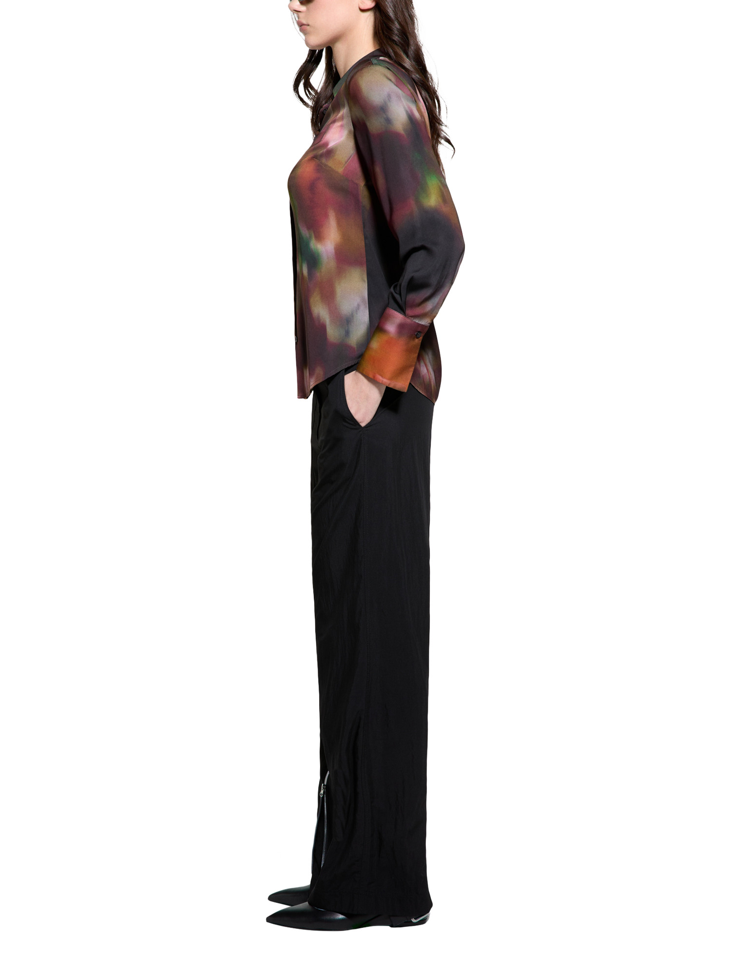 Product image 4 of 4, which shows SISLEY Printed Satin Shirt, Multi, L