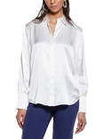 SISLEY Long Sleeve Pure Silk Shirt, White