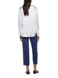 SISLEY Long Sleeve Pure Silk Shirt, White