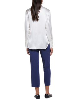 SISLEY Long Sleeve Pure Silk Shirt, White - view 2, White