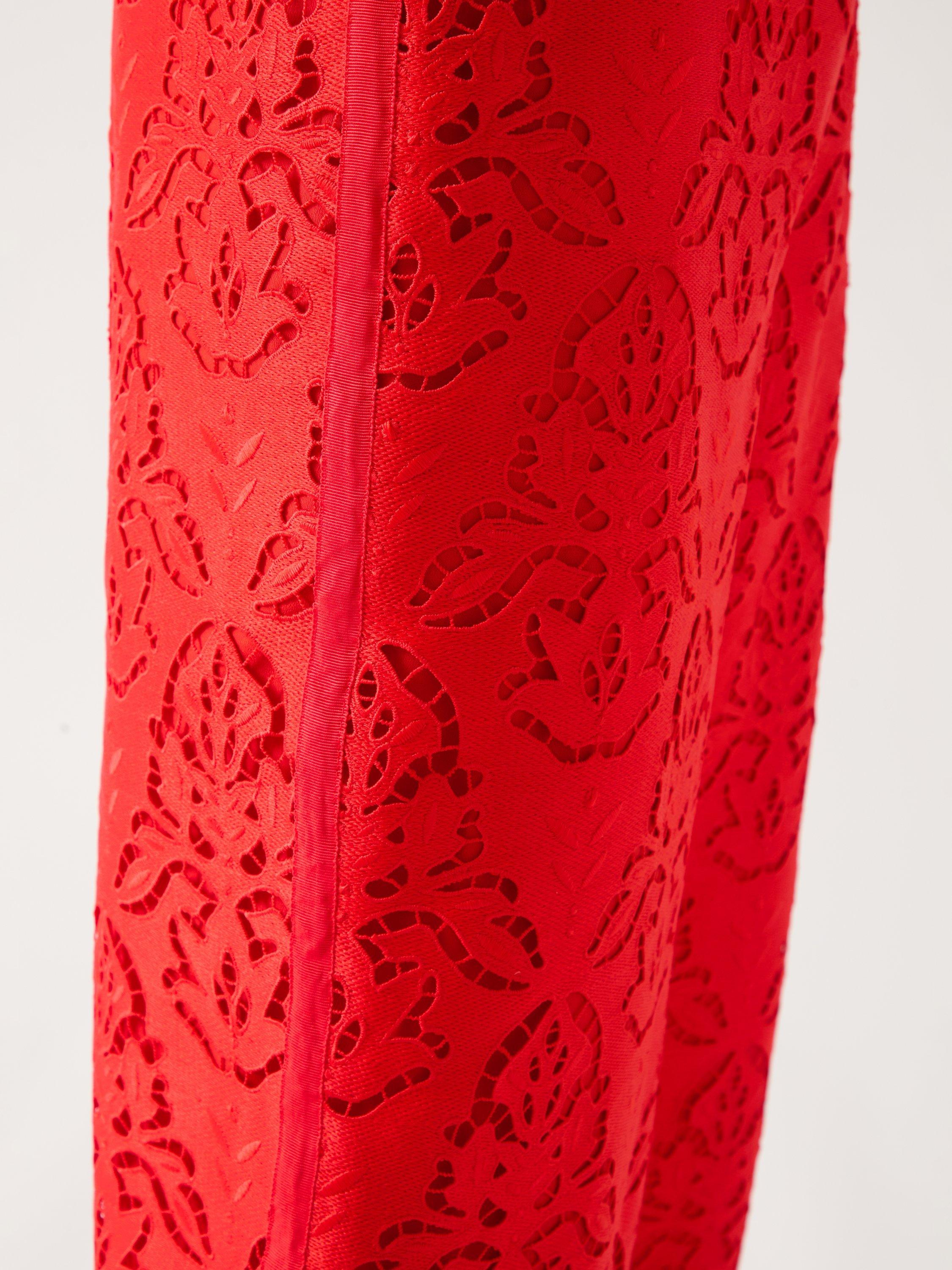 Product image 3 of 5, which shows L.K.Bennett Royal Ascot Grace Lace Trousers, Red, 6