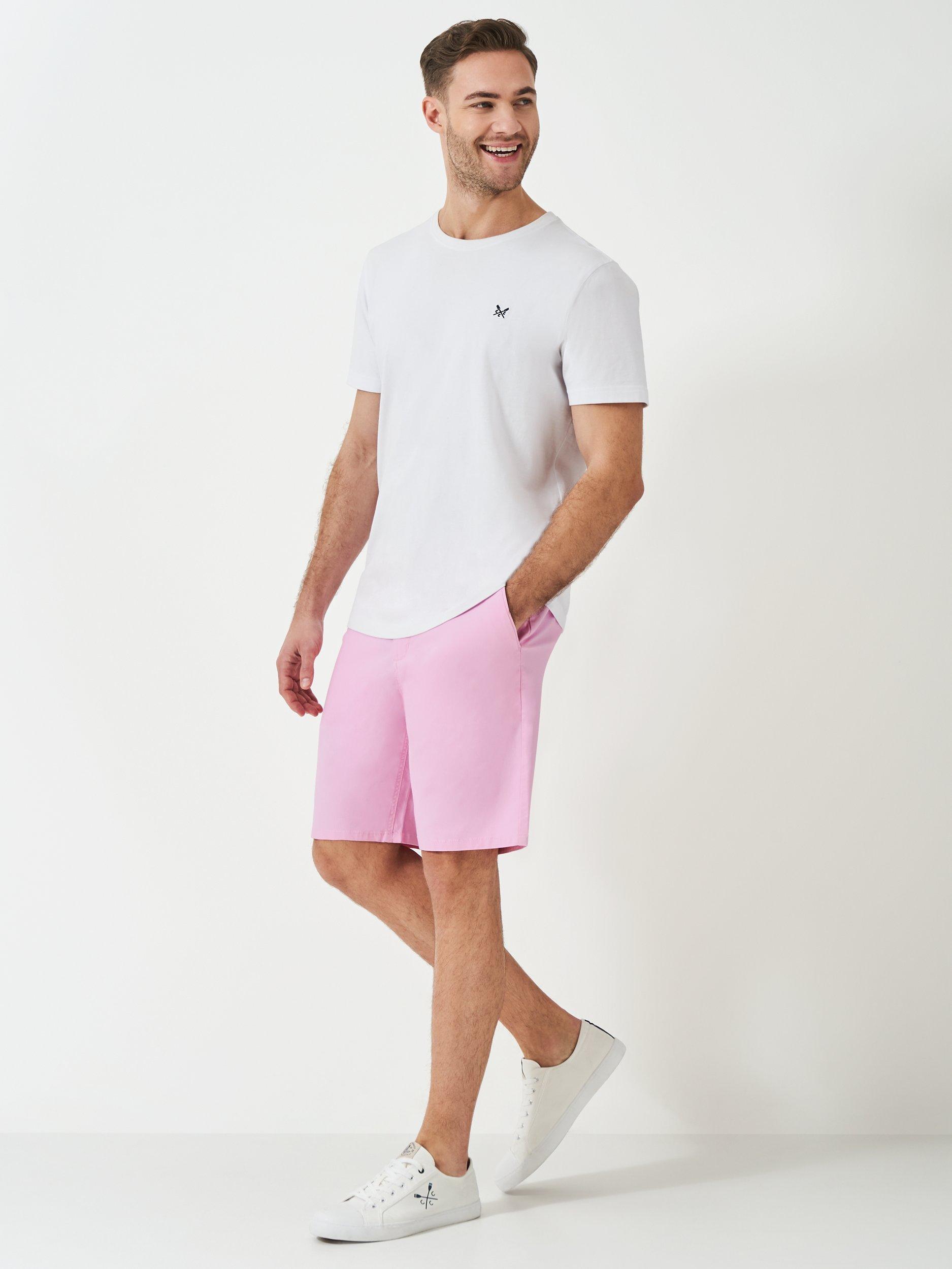 Product image 1 of 5, which shows Crew Clothing Bermuda Length Chino Shorts, Coral Pink, 30