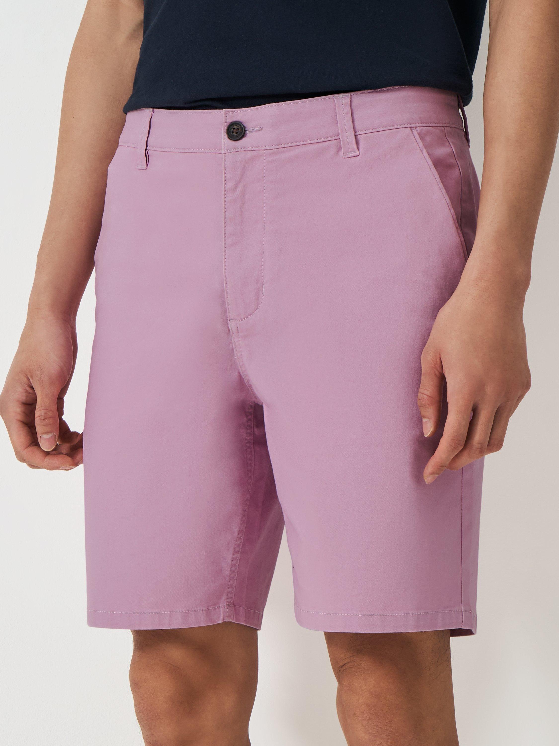 Product image 2 of 5, which shows Crew Clothing Cotton Blend Chino Shorts, Mauve, 38