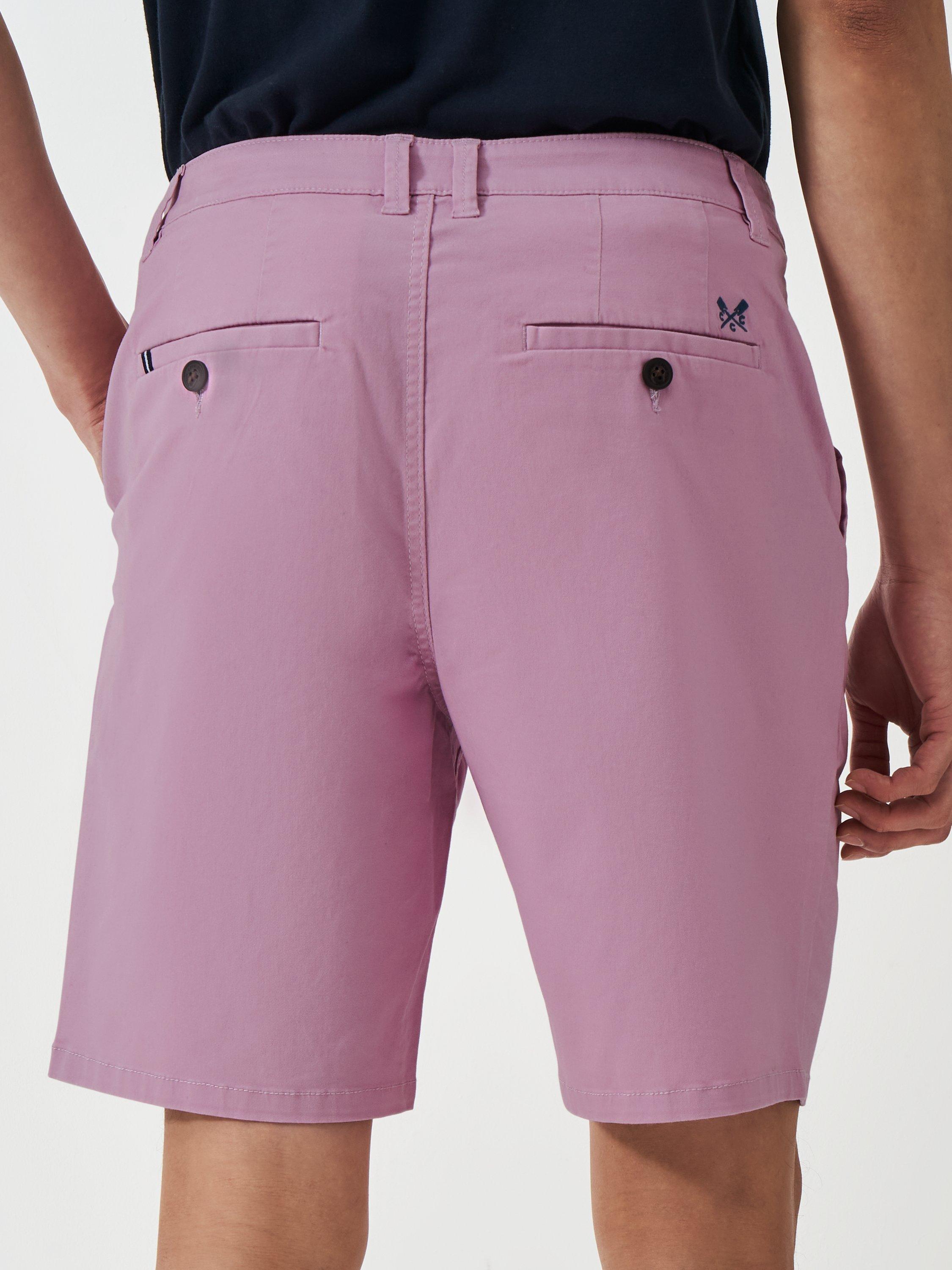 Product image 3 of 5, which shows Crew Clothing Cotton Blend Chino Shorts, Mauve, 38