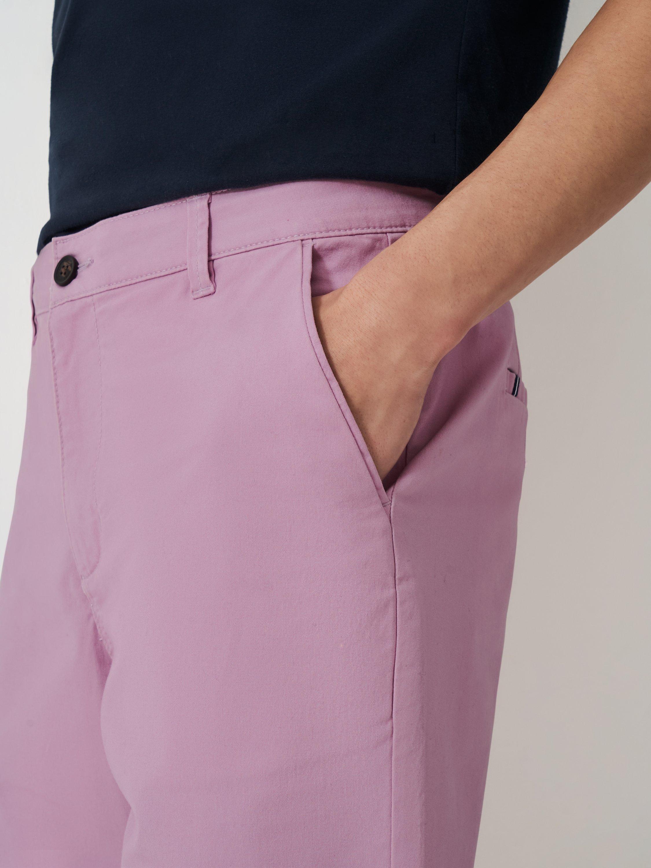 Product image 4 of 5, which shows Crew Clothing Cotton Blend Chino Shorts, Mauve, 38