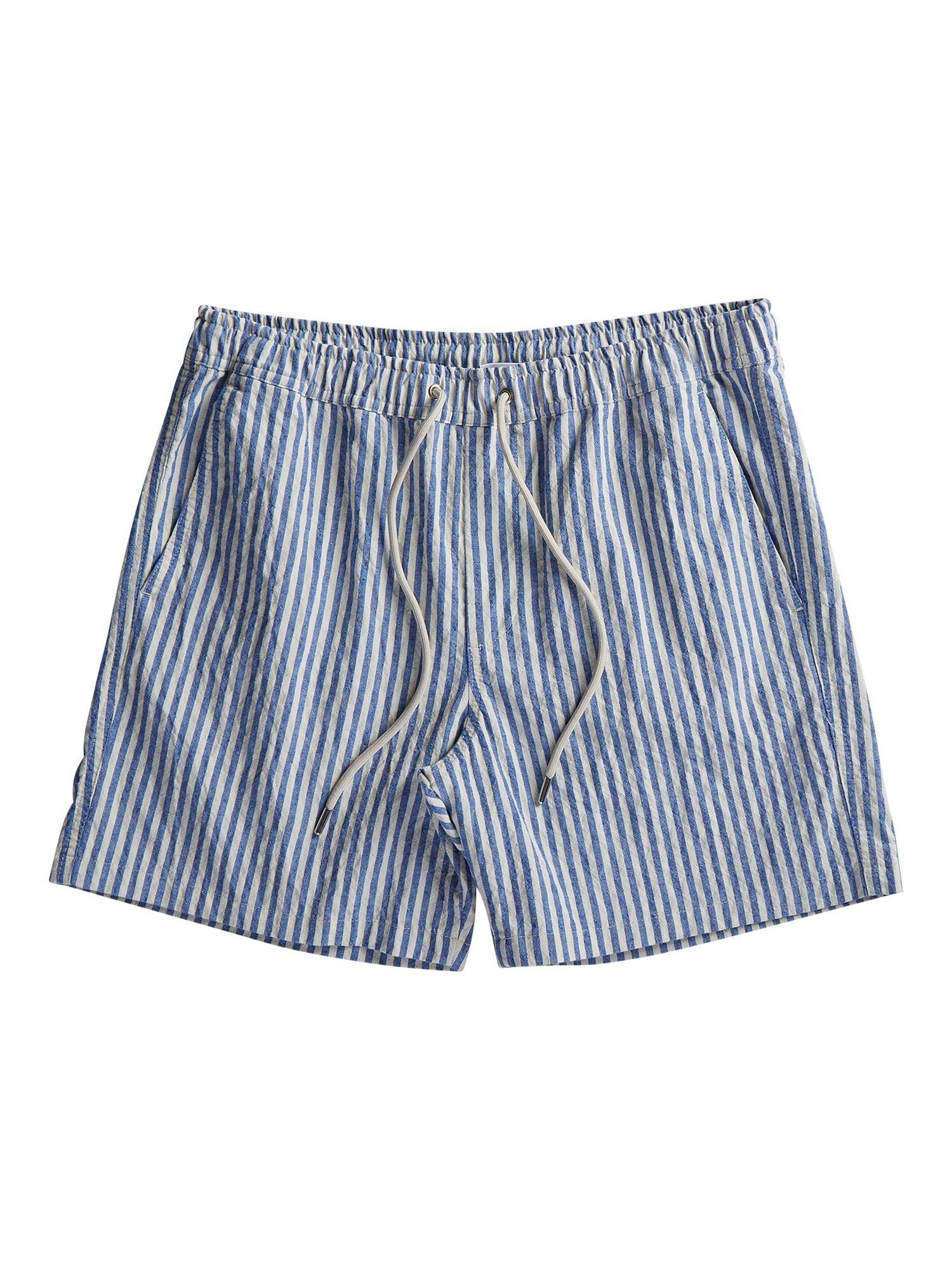 NN.07 Gregor Striped Drawstring Shorts, Blue Stripe