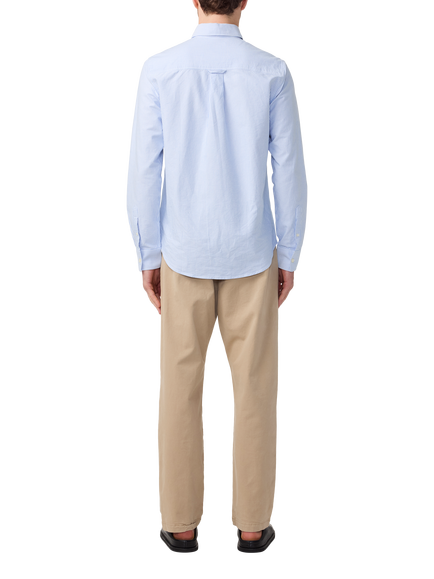 NN.07 Colby Organic Cotton Regular Fit Oxford Shirt, Blue Stripe - view 2, Blue Stripe