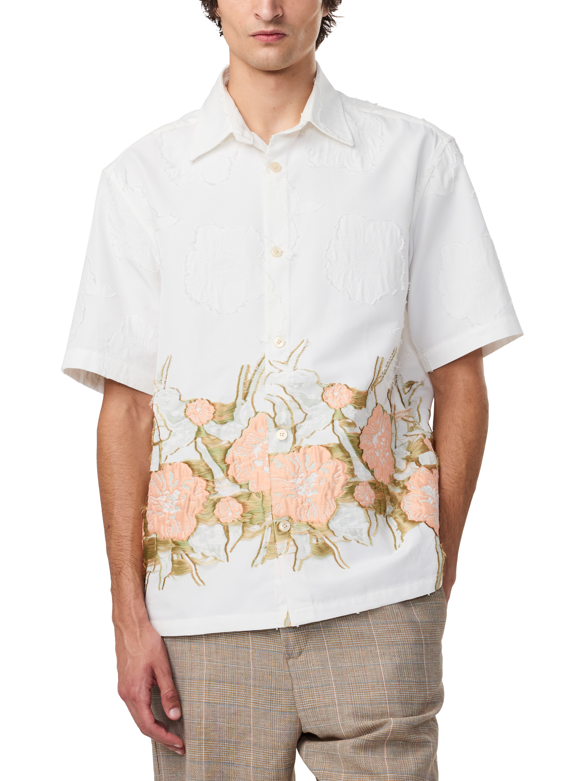 Product image 3 of 5, which shows NN.07 Freddy Regular Fit Ornamental Jacquard Shirt, Multi Colour, L