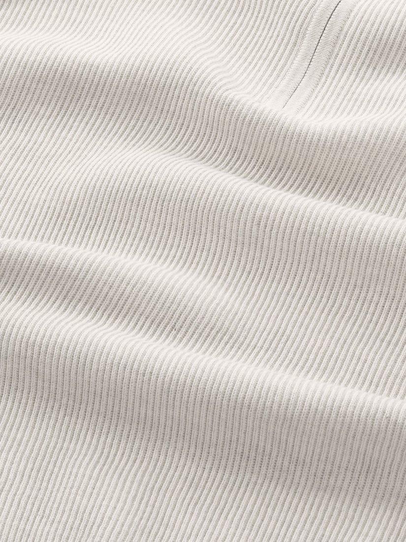 Product image 2 of 5, which shows NN.07 Hansie Cotton Regular Fit Short Sleeve Zip Neck Polo Shirt, Ivory, S