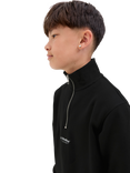 Jack & Jones Kids' Cotton Blend High Neck Zip Sweatshirt, Black