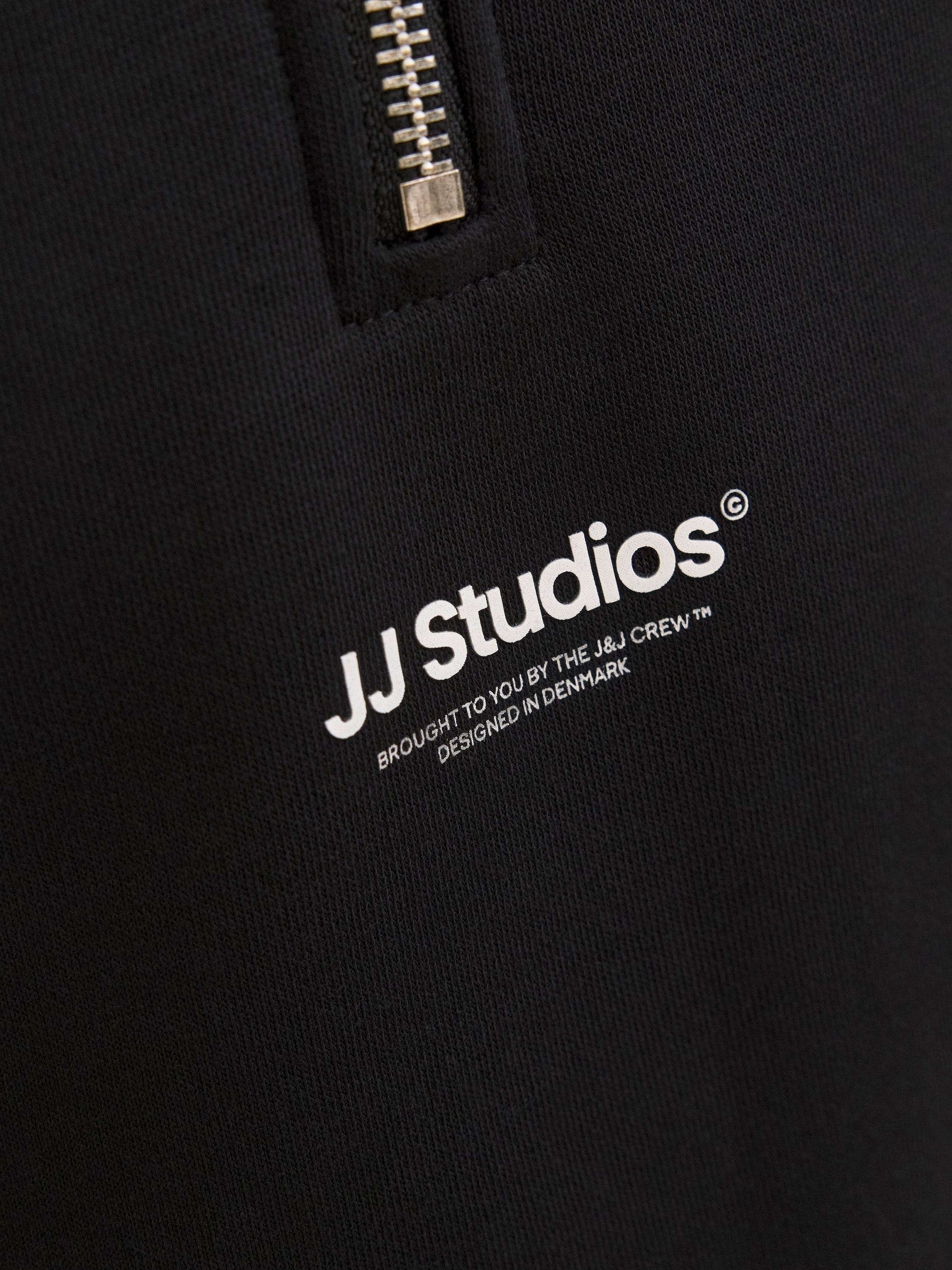 Product image 4 of 7, which shows Jack & Jones Kids' Cotton Blend High Neck Zip Sweatshirt, Black, 8 years