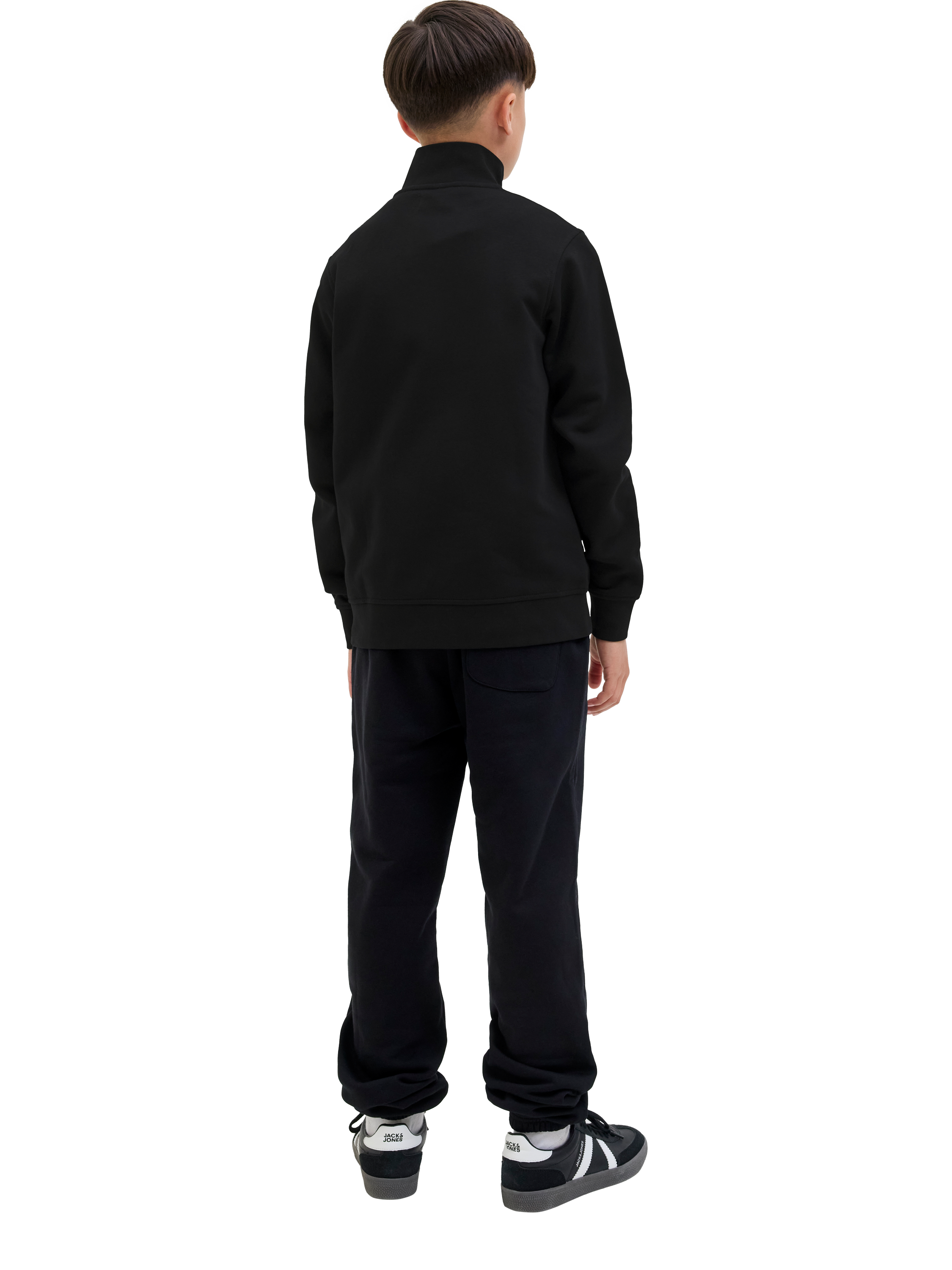 Product image 6 of 7, which shows Jack & Jones Kids' Cotton Blend High Neck Zip Sweatshirt, Black, 8 years