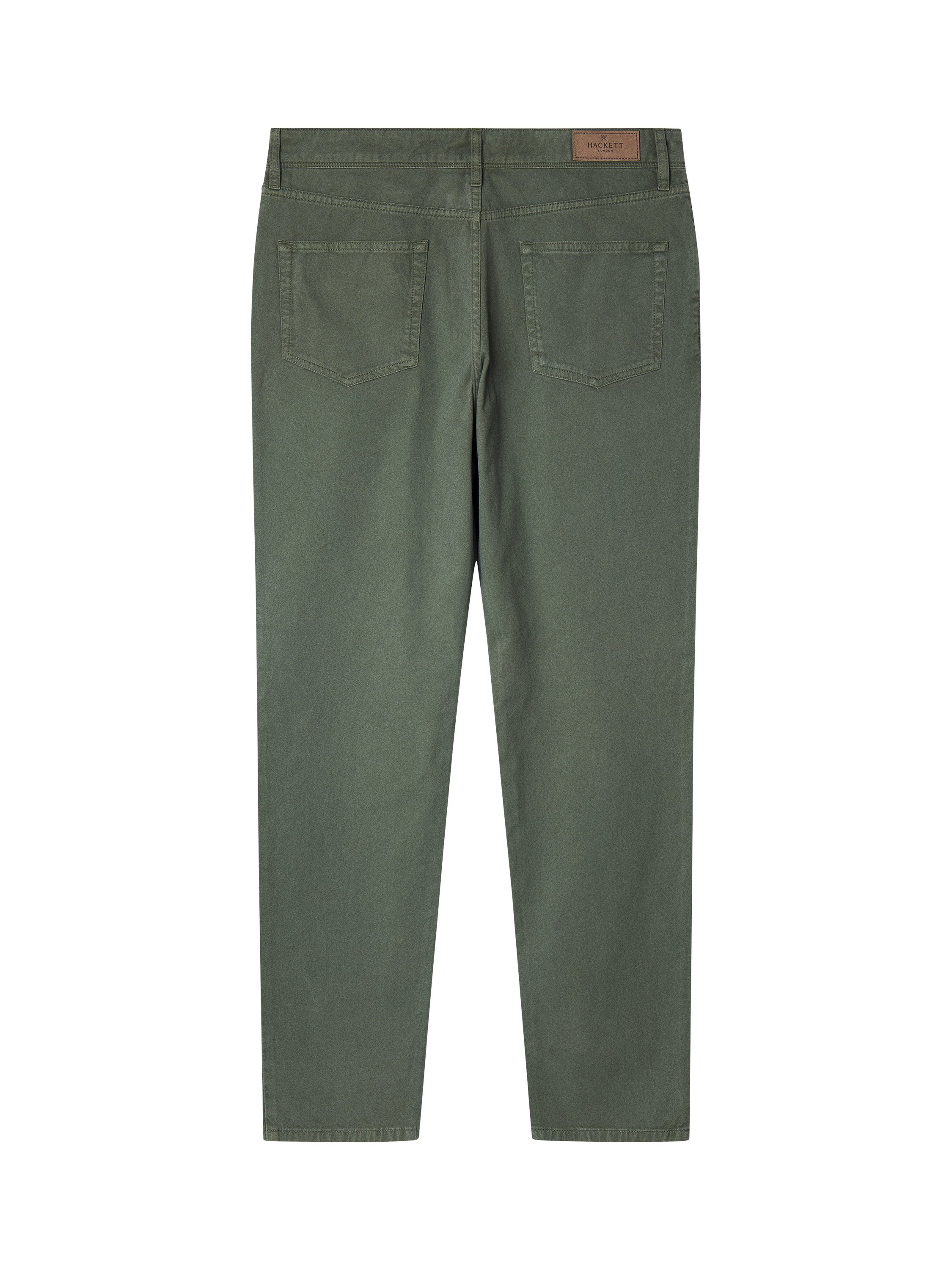 Product image 2 of 5, which shows Hackett London Regular Fit Trinity 5 Pocket Stretch Twill Chinos, Thyme Green, 28R
