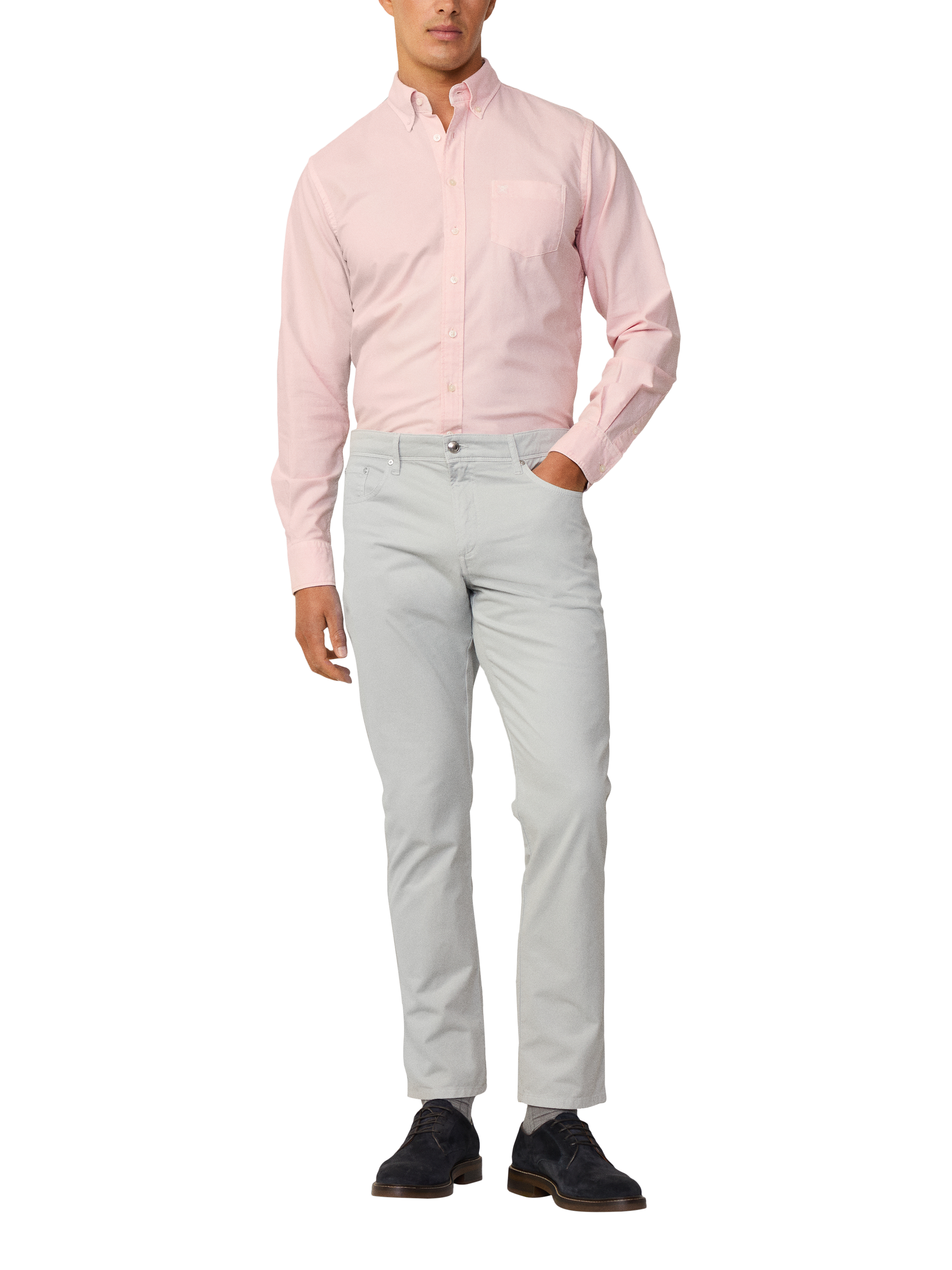 Hackett London Regular Fit Trousers, Pale Grey