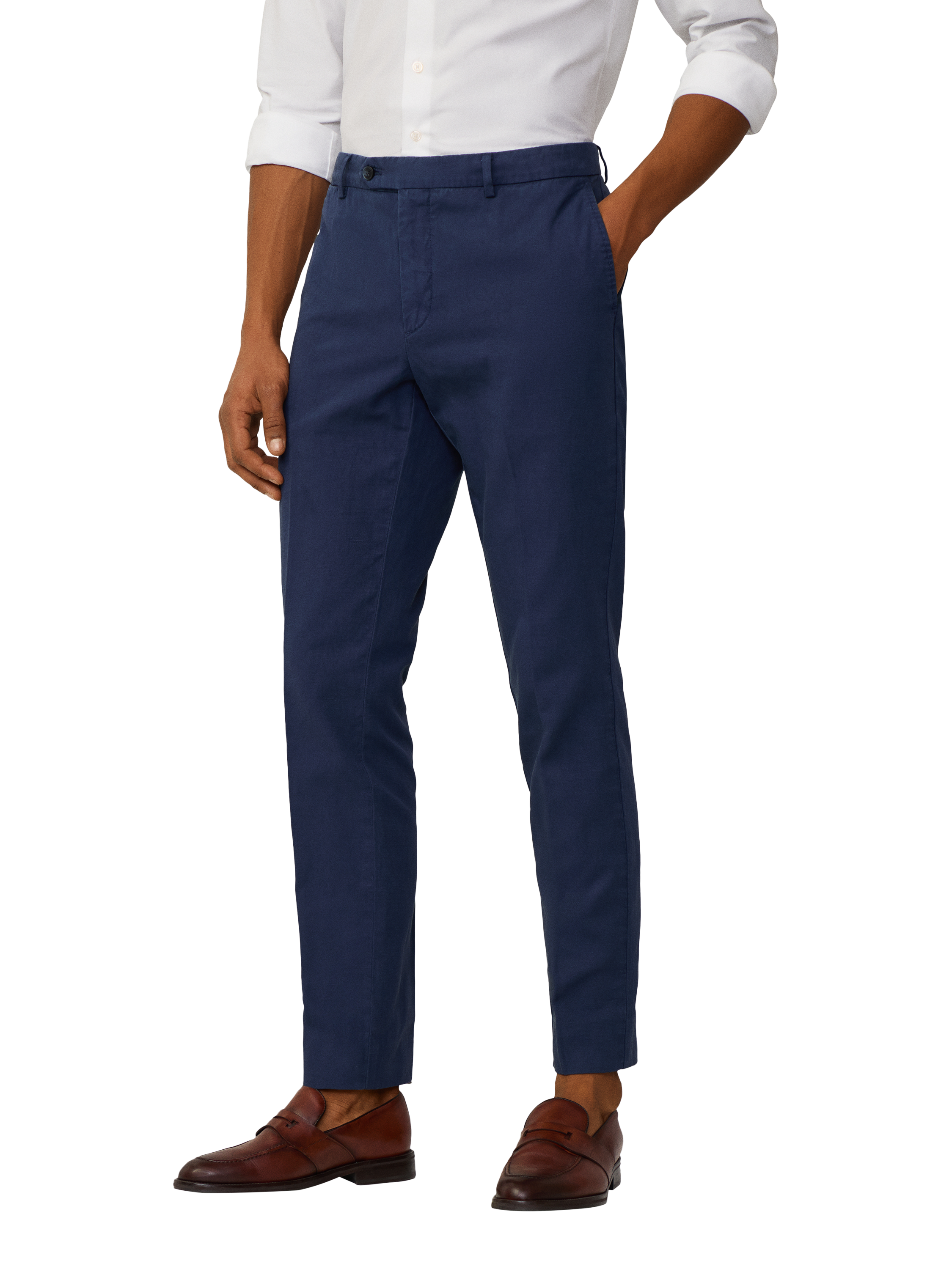 Product image 2 of 7, which shows Hackett London Slim Fit Kensington Chino Trousers, Ink Blue, 40R