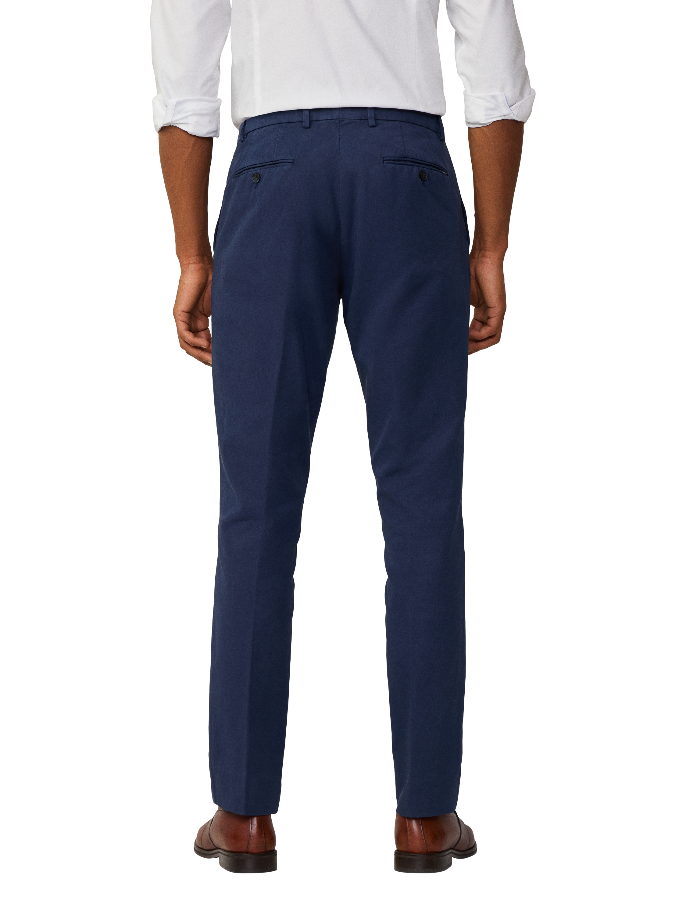 Product image 3 of 7, which shows Hackett London Slim Fit Kensington Chino Trousers, Ink Blue, 40R