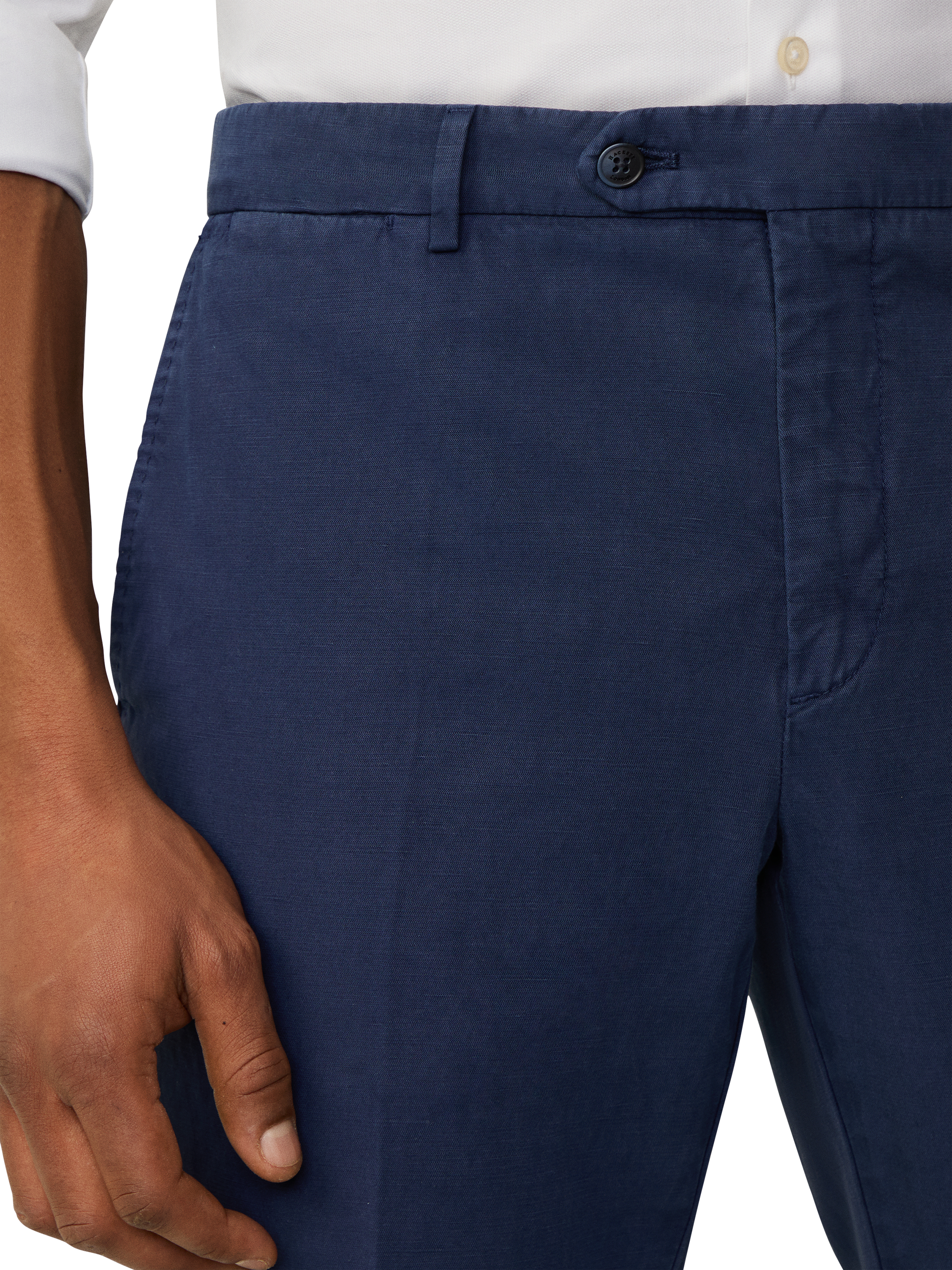 Product image 4 of 7, which shows Hackett London Slim Fit Kensington Chino Trousers, Ink Blue, 40R