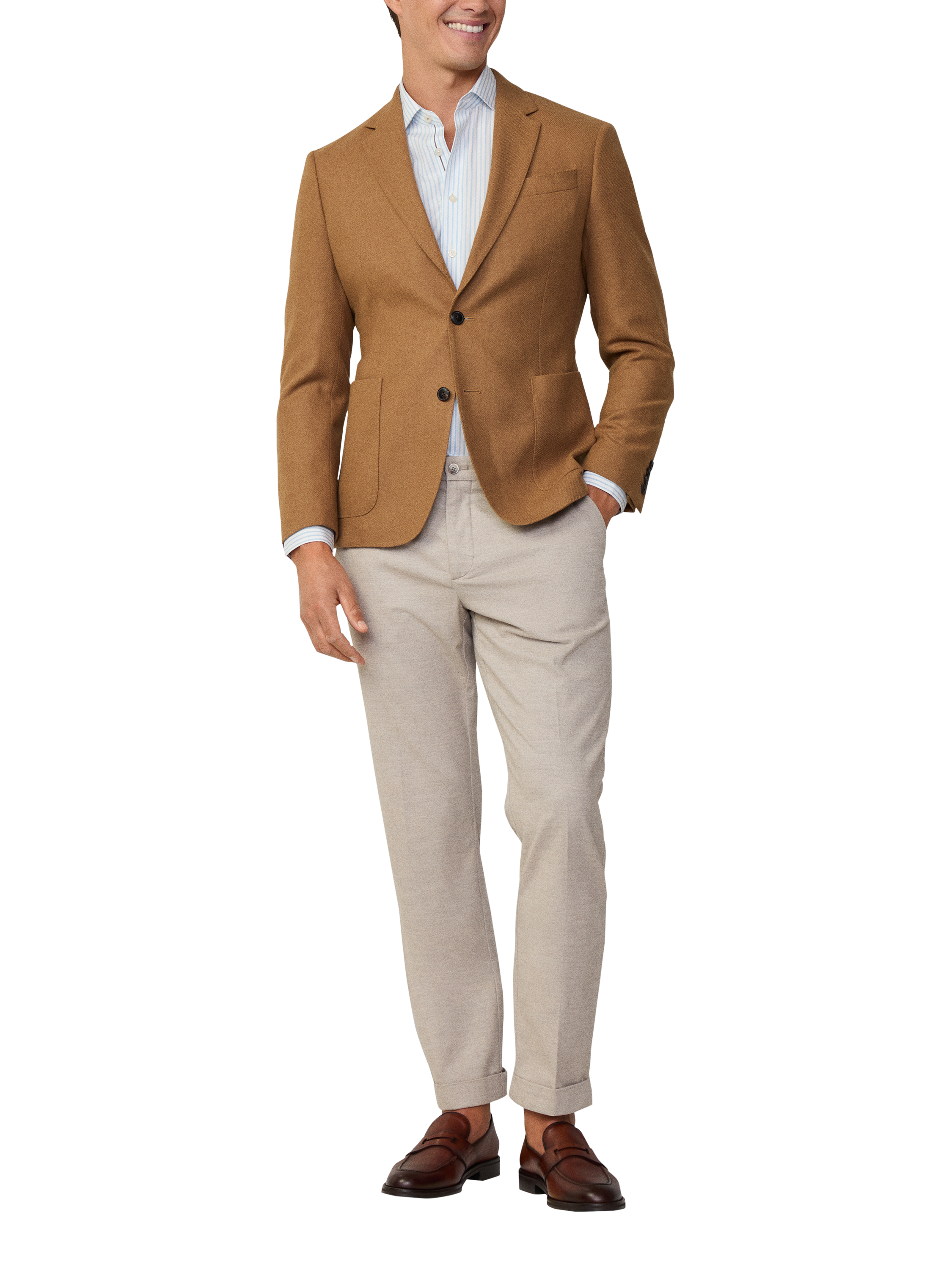 Product image 1 of 7, which shows Hackett London Wool Blend Blazer, Camel Beige, 36