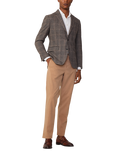 Hackett London Wool Cotton blend Check Suit Jacket, Light Brown, Light Brown