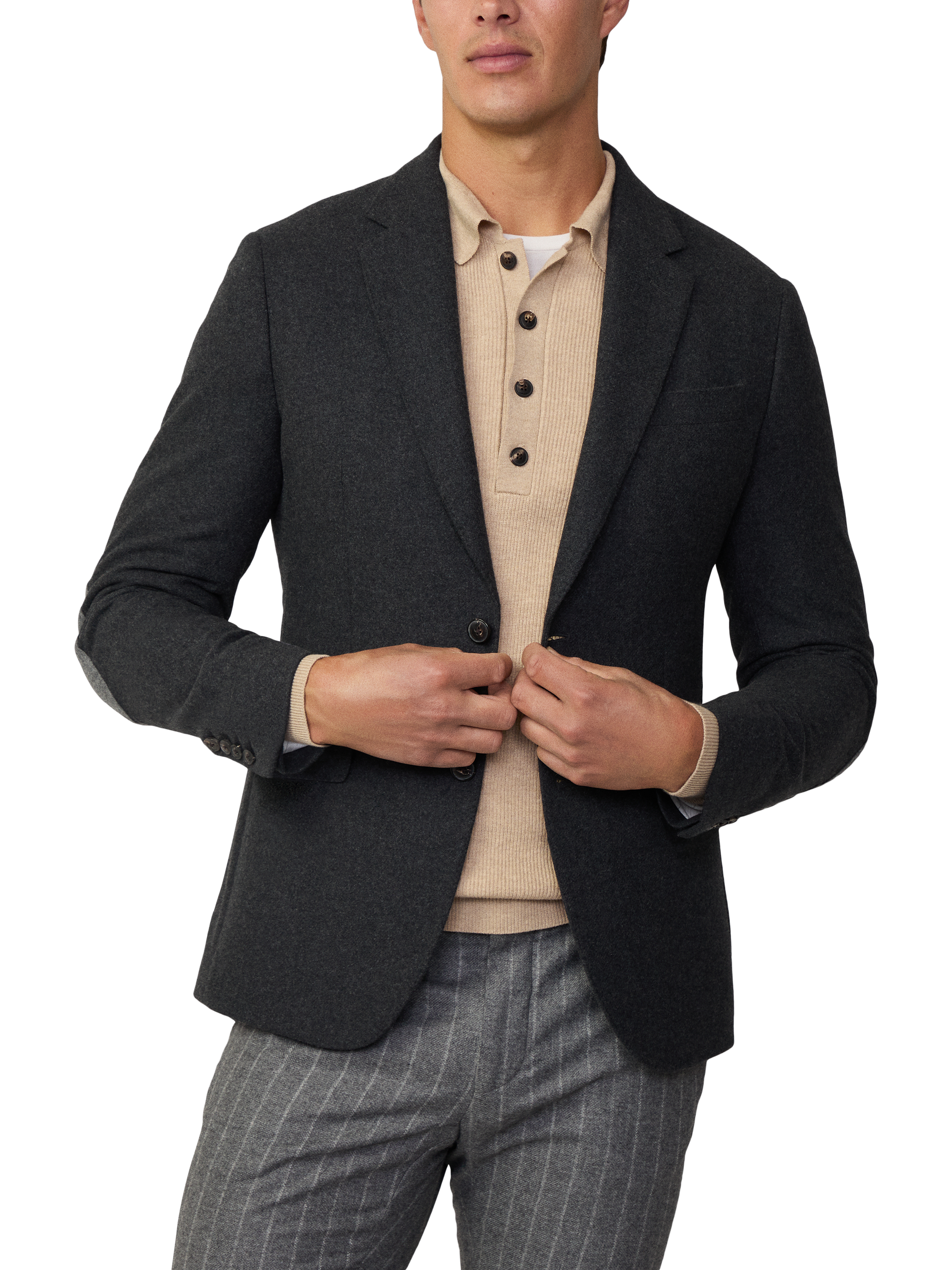 Product image 2 of 6, which shows Hackett London Wool Blend Detachable Bib Blazer, Granite Grey, 36