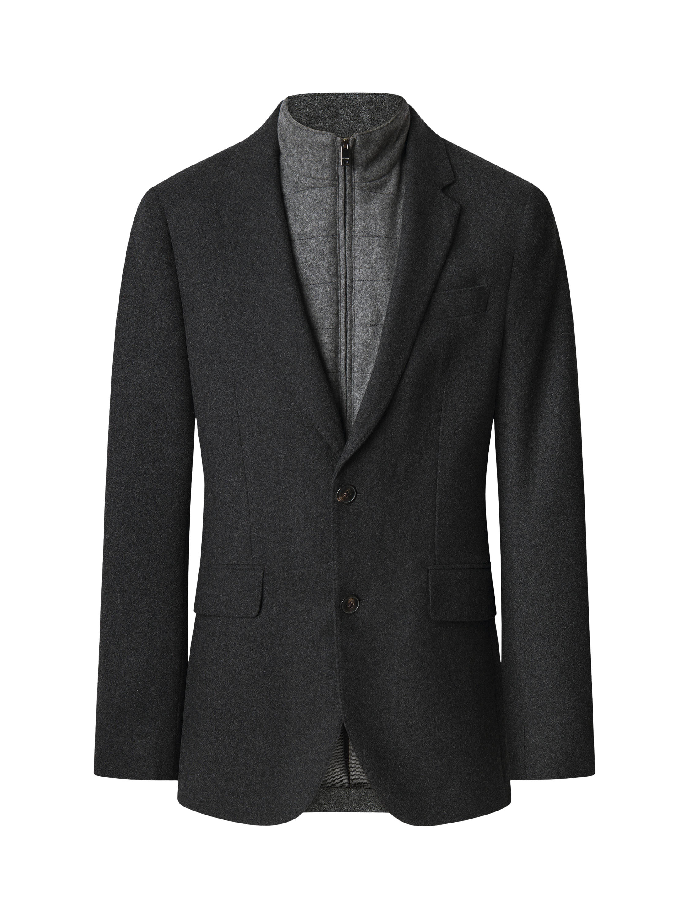 Product image 6 of 6, which shows Hackett London Wool Blend Detachable Bib Blazer, Granite Grey, 36