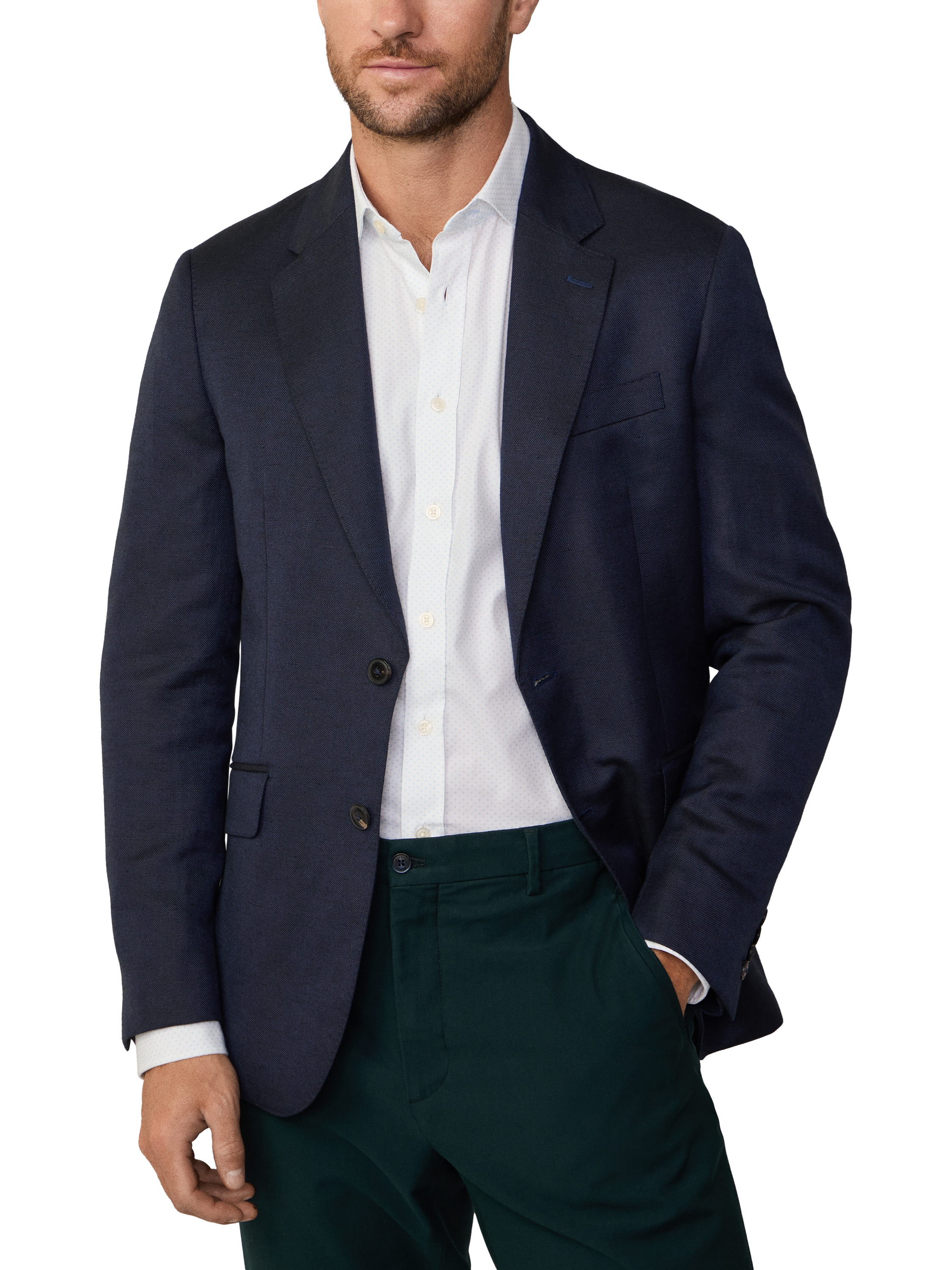 Product image 1 of 9, which shows Hackett London Wool Blend Blazer, Navy, 36