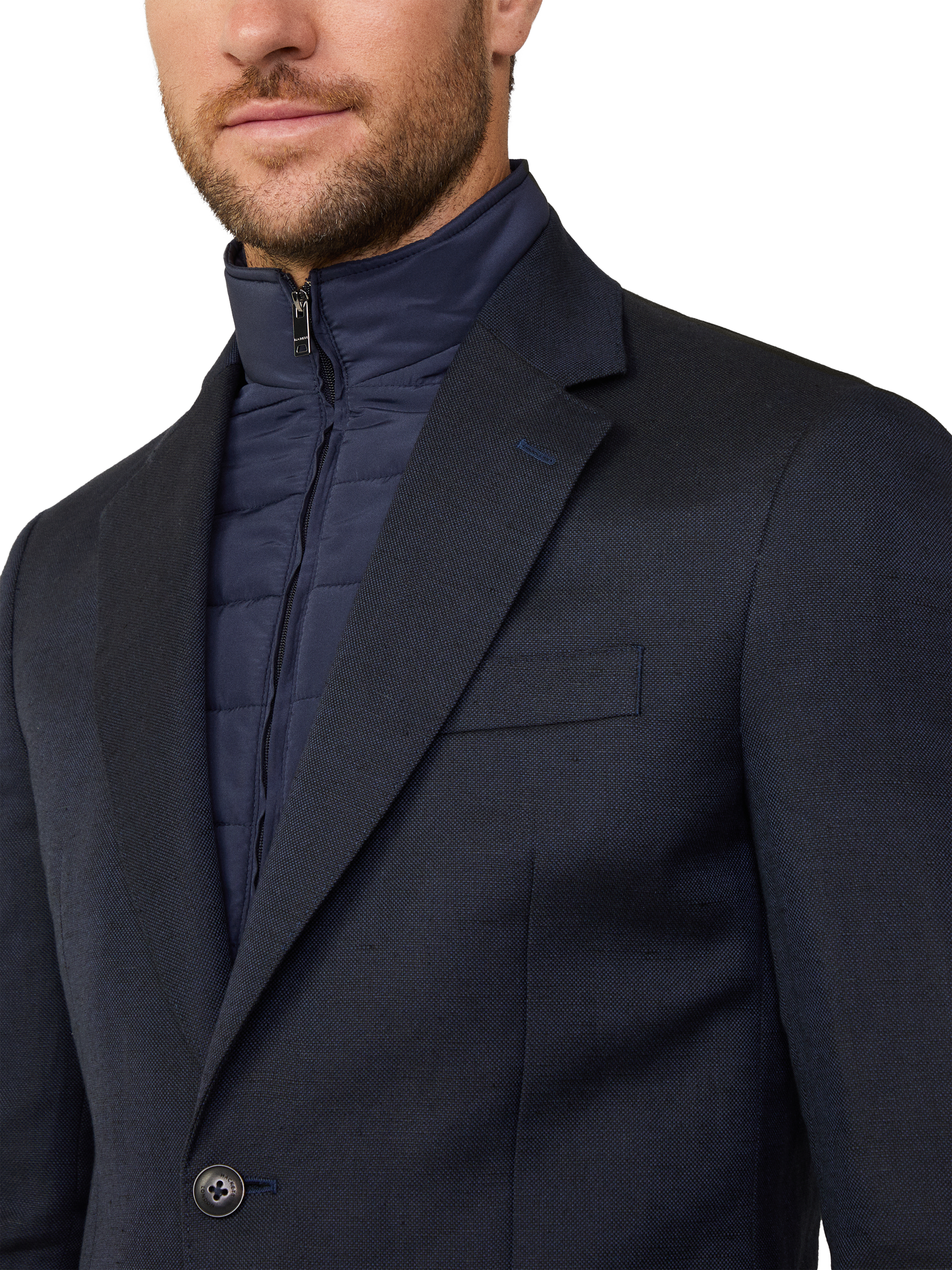 Product image 4 of 9, which shows Hackett London Wool Blend Blazer, Navy, 36