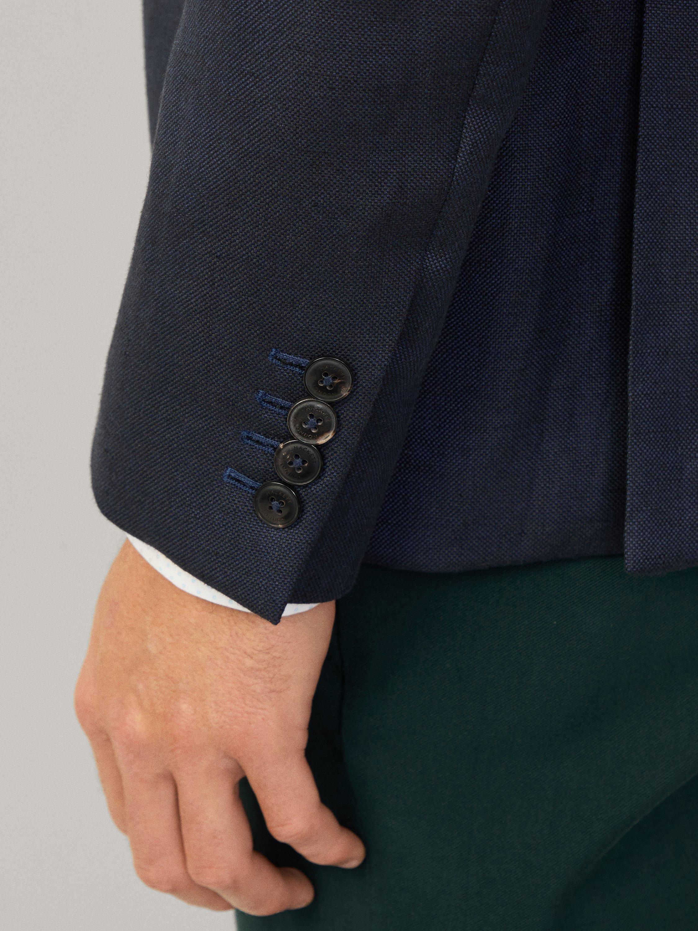 Product image 7 of 9, which shows Hackett London Wool Blend Blazer, Navy, 36