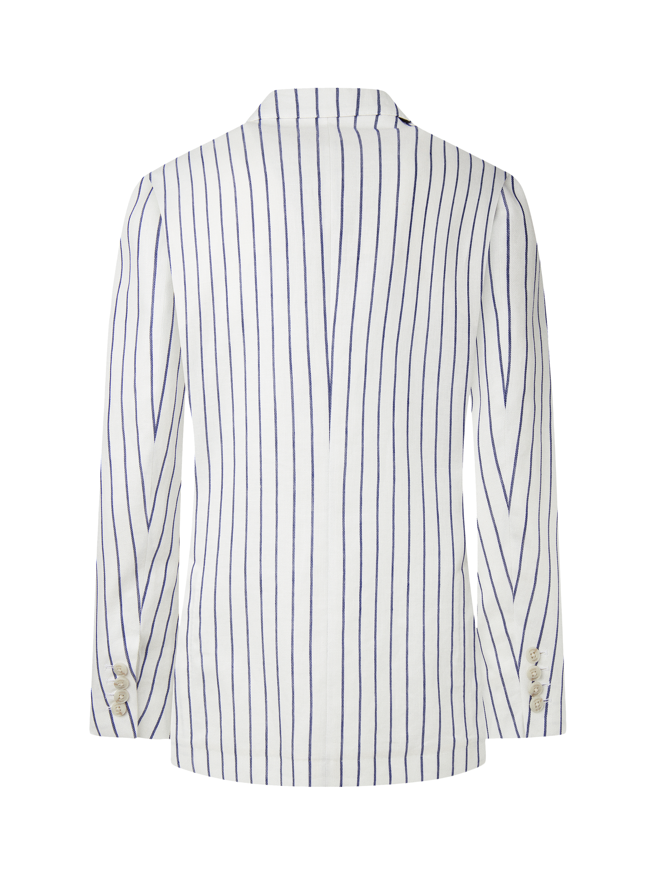 Product image 7 of 7, which shows Hackett London Linen Blend Striped Blazer, Optic White, 36