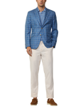 Hackett London Wool Blend Check Blazer, Pacific Blue, Pacific Blue