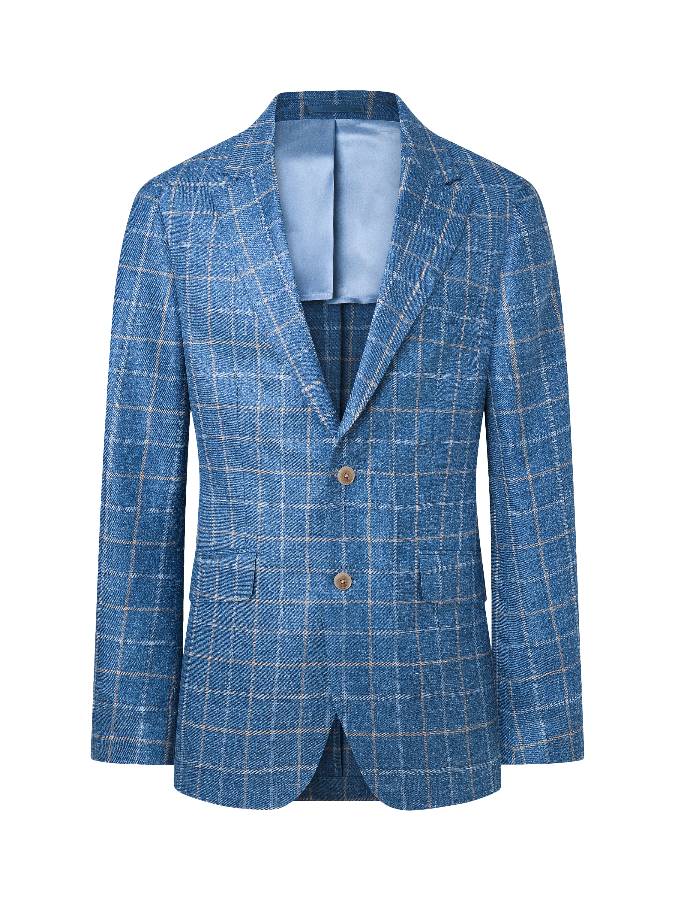 Product image 6 of 7, which shows Hackett London Wool Blend Check Blazer, Pacific Blue, 48