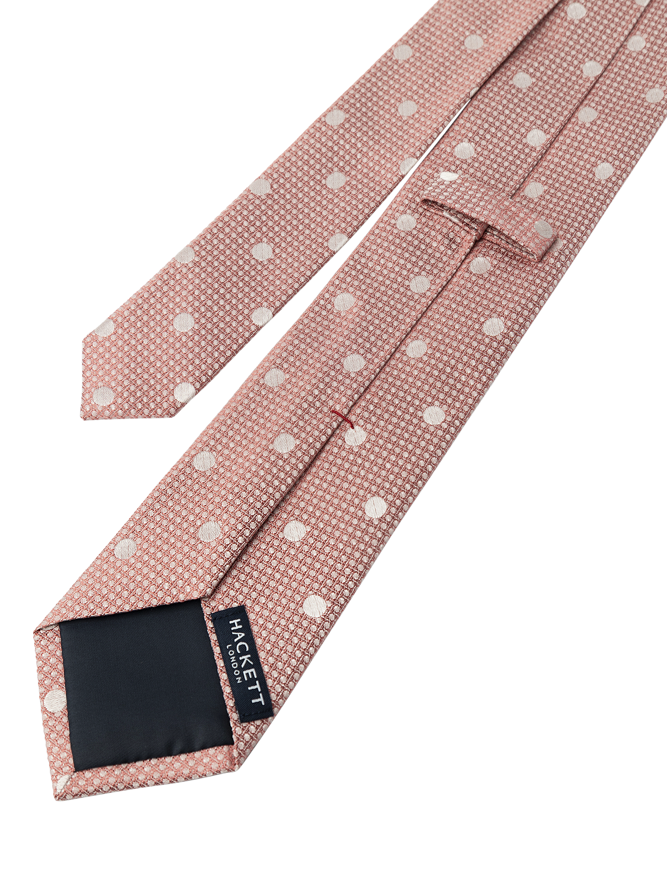Product image 3 of 4, which shows Hackett London Chelsea Dot Print Silk Tie, Summer Pink