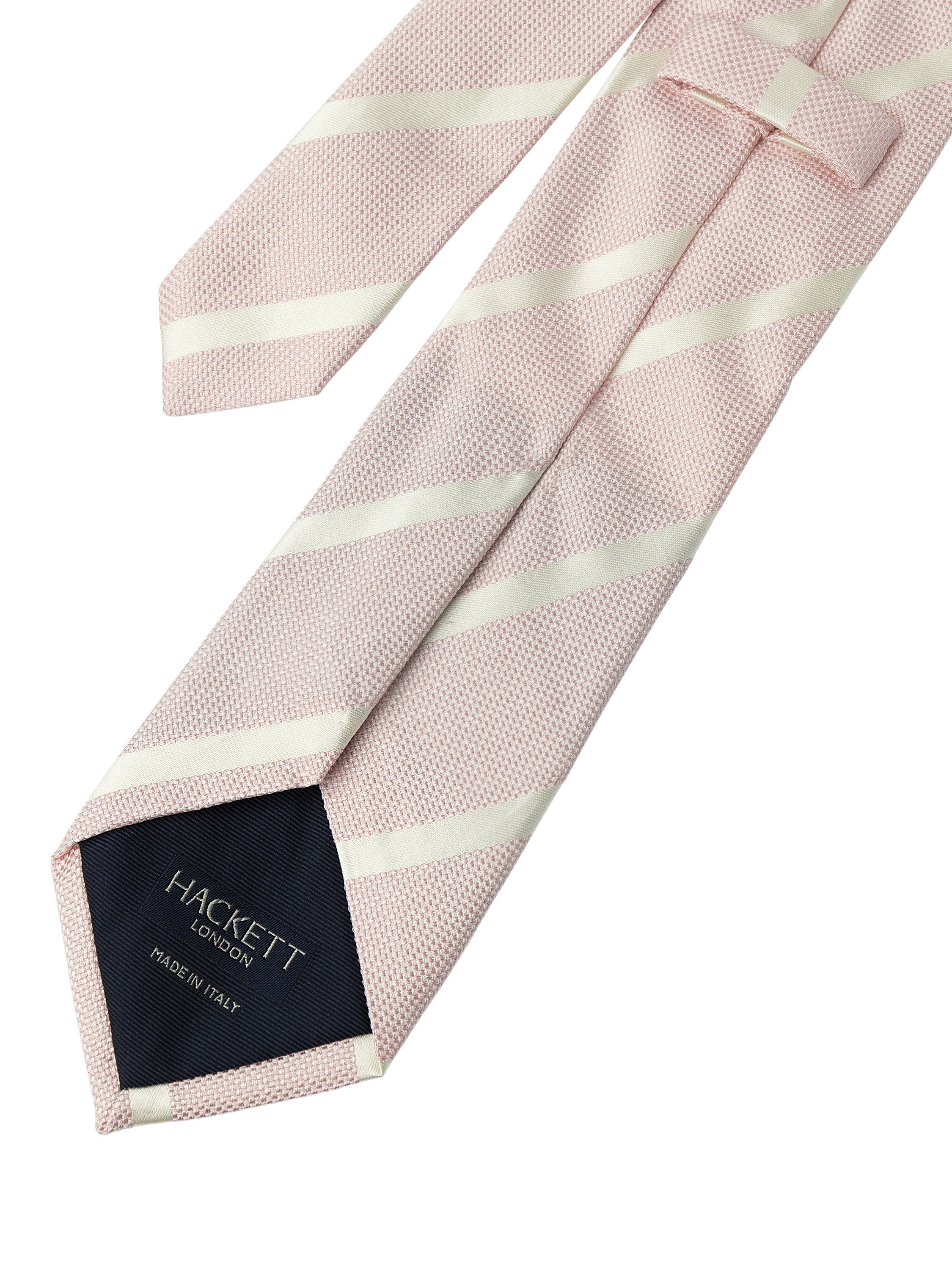 Product image 3 of 4, which shows Hackett London Striped Silk Blend Tie, Pink