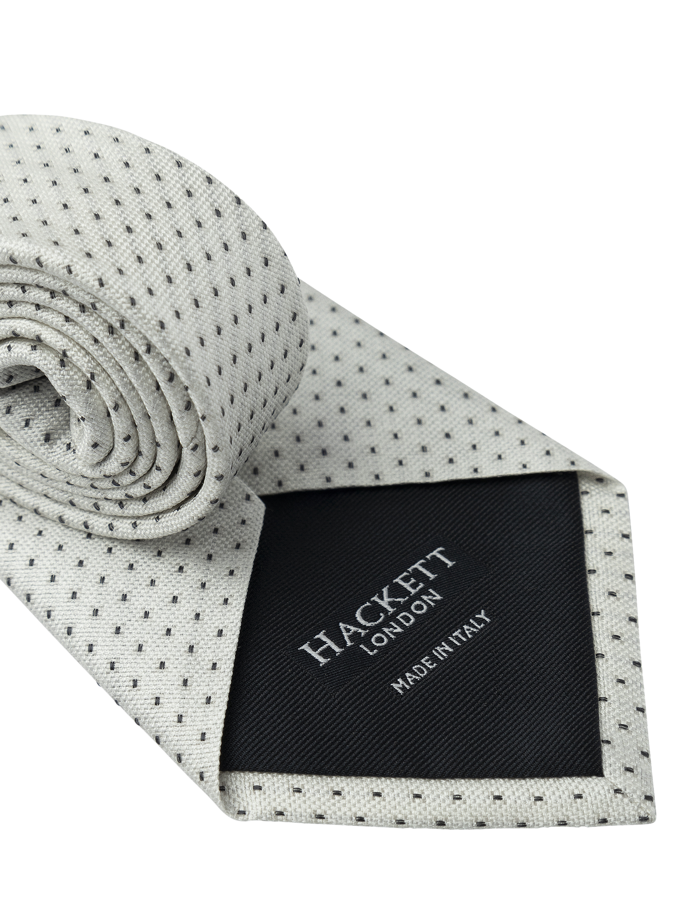 Product image 2 of 4, which shows Hackett London Silk 4-Petal Flower Tie, Ivory