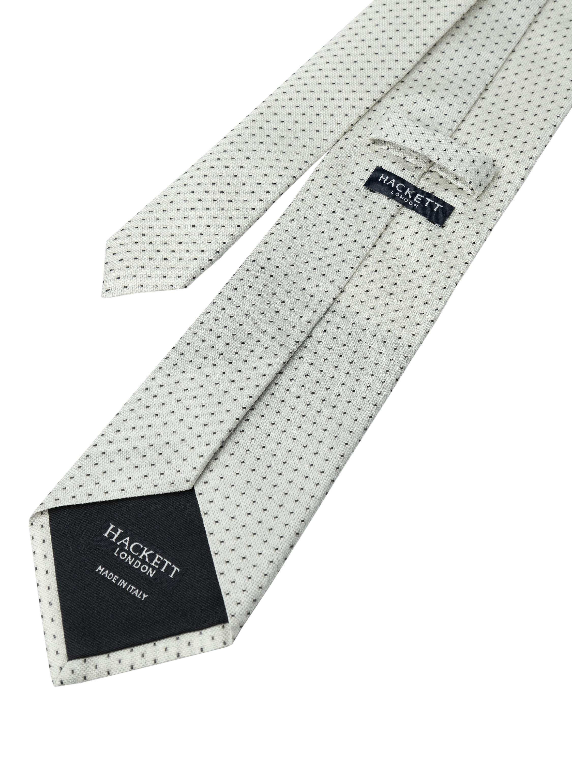 Product image 3 of 4, which shows Hackett London Silk 4-Petal Flower Tie, Ivory