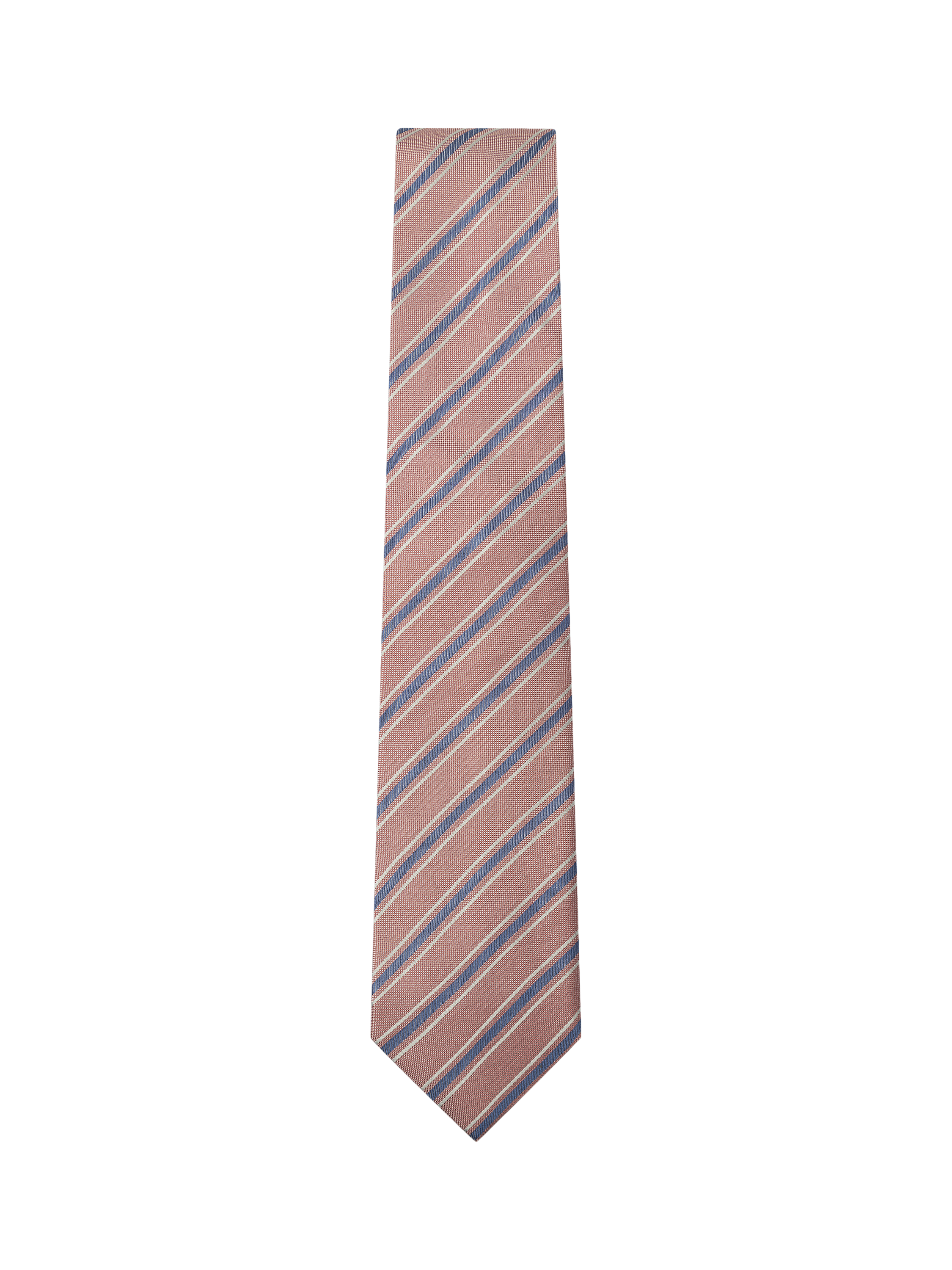 Product image 1 of 4, which shows Hackett London Striped Silk Tie, Pink