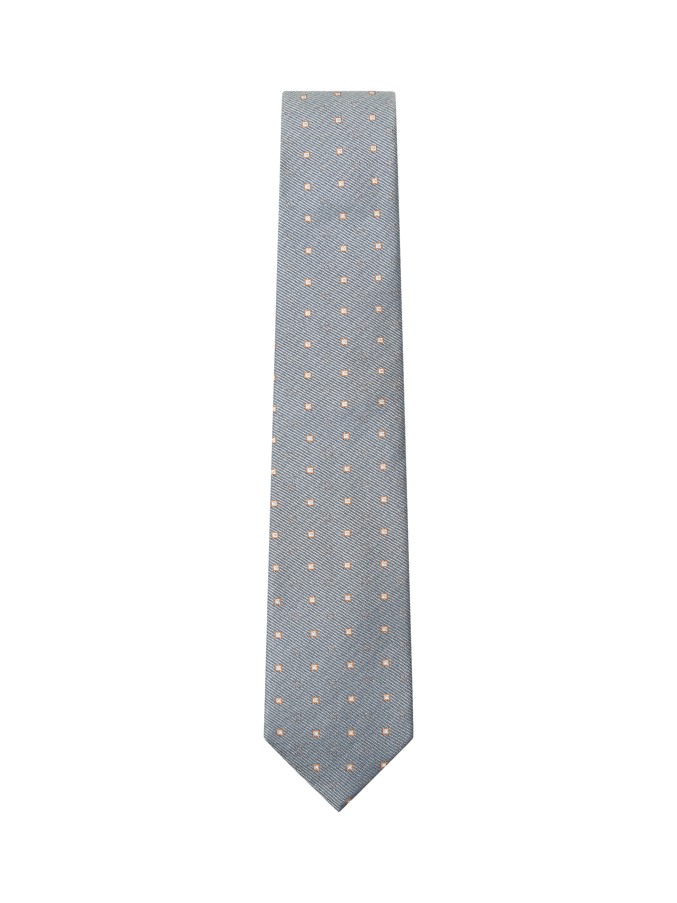 Product image 1 of 4, which shows Hackett London Diamond Pure Silk Tie, Mid Blue, 0