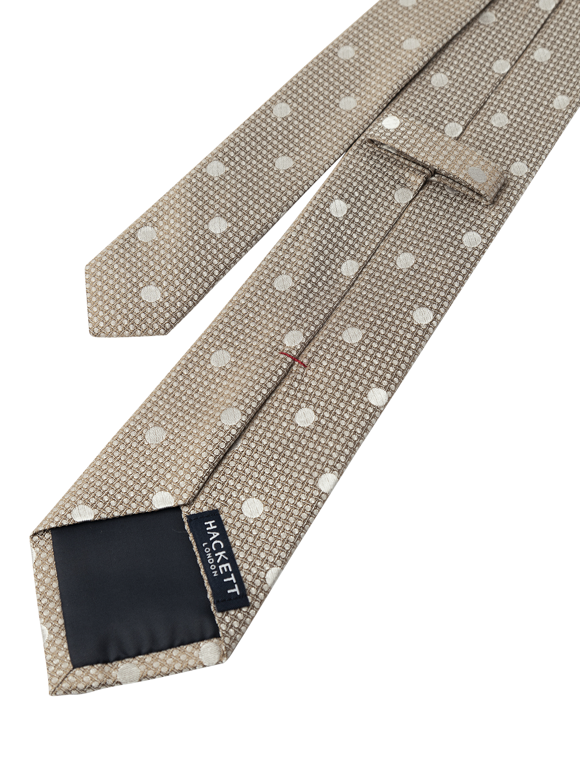 Product image 3 of 4, which shows Hackett London Chelsea Dot Pure Silk Scarf, Champagne Beige, 0