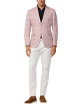 Hackett London Prince Of Wales Check Blazer, Summer Pink