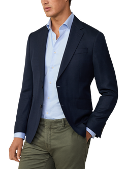 Hackett London Wool Blend Hopsack Blazer, Navy, Navy