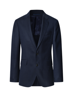 Hackett London Wool Blend Hopsack Blazer, Navy - view 2, Navy