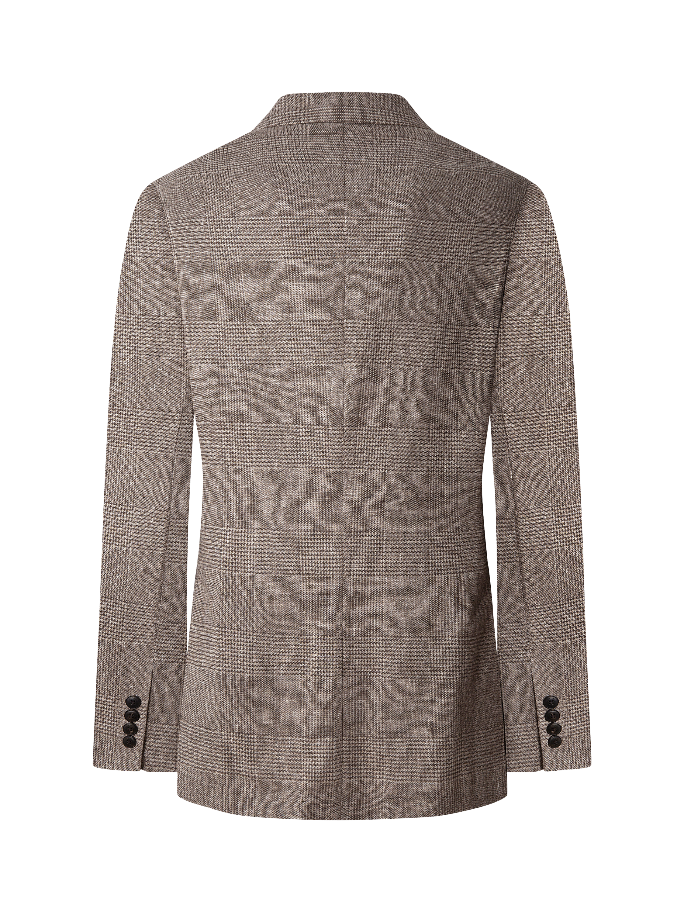 Product image 7 of 7, which shows Hackett London Cotton Linen Blend Glen Check Blazer, Tan Brown, 48