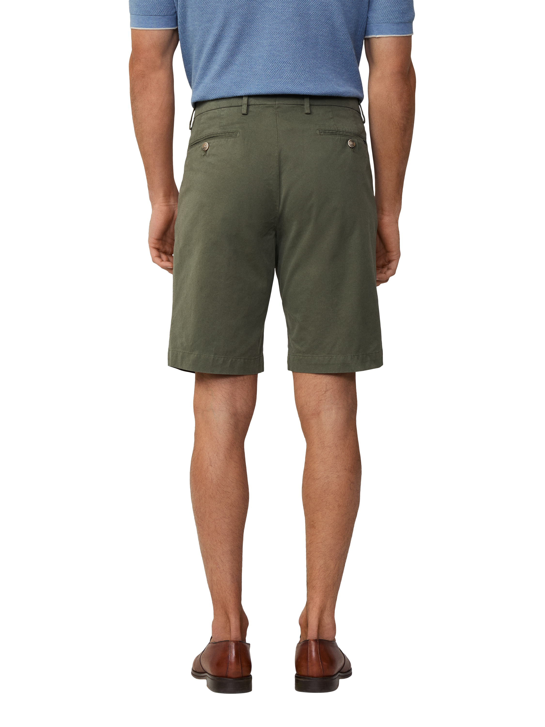 Product image 3 of 7, which shows Hackett London Cotton Blend Chino Shorts, Thyme Green, 42