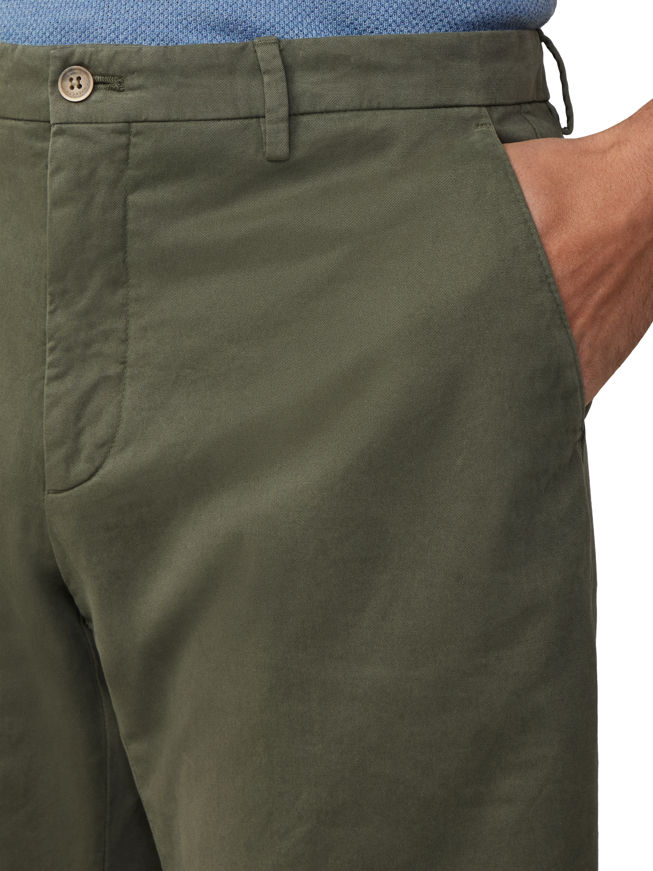 Product image 4 of 7, which shows Hackett London Cotton Blend Chino Shorts, Thyme Green, 42
