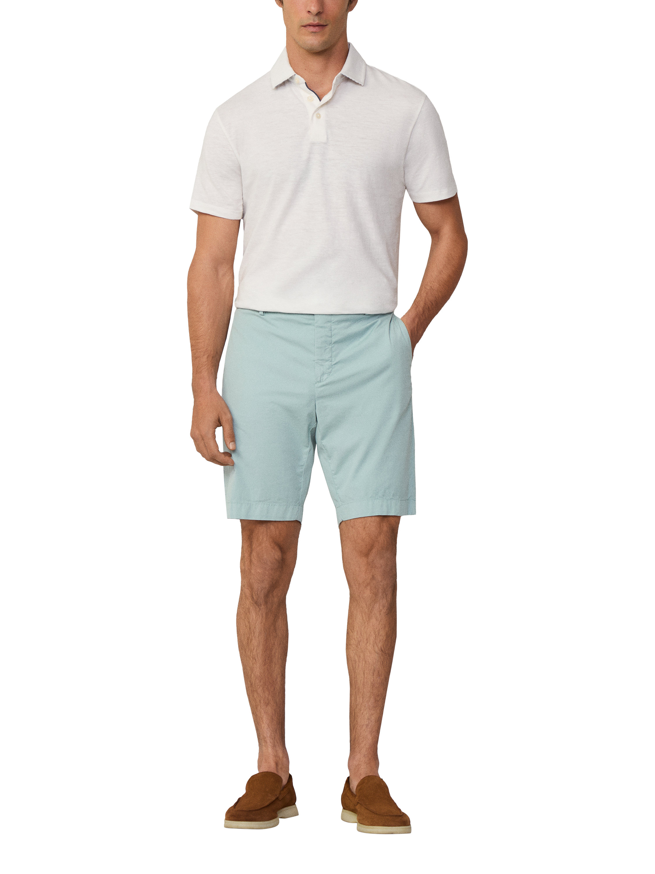 Product image 2 of 7, which shows Hackett London Kensington Slim Fit Shorts, Menthol Green, 28