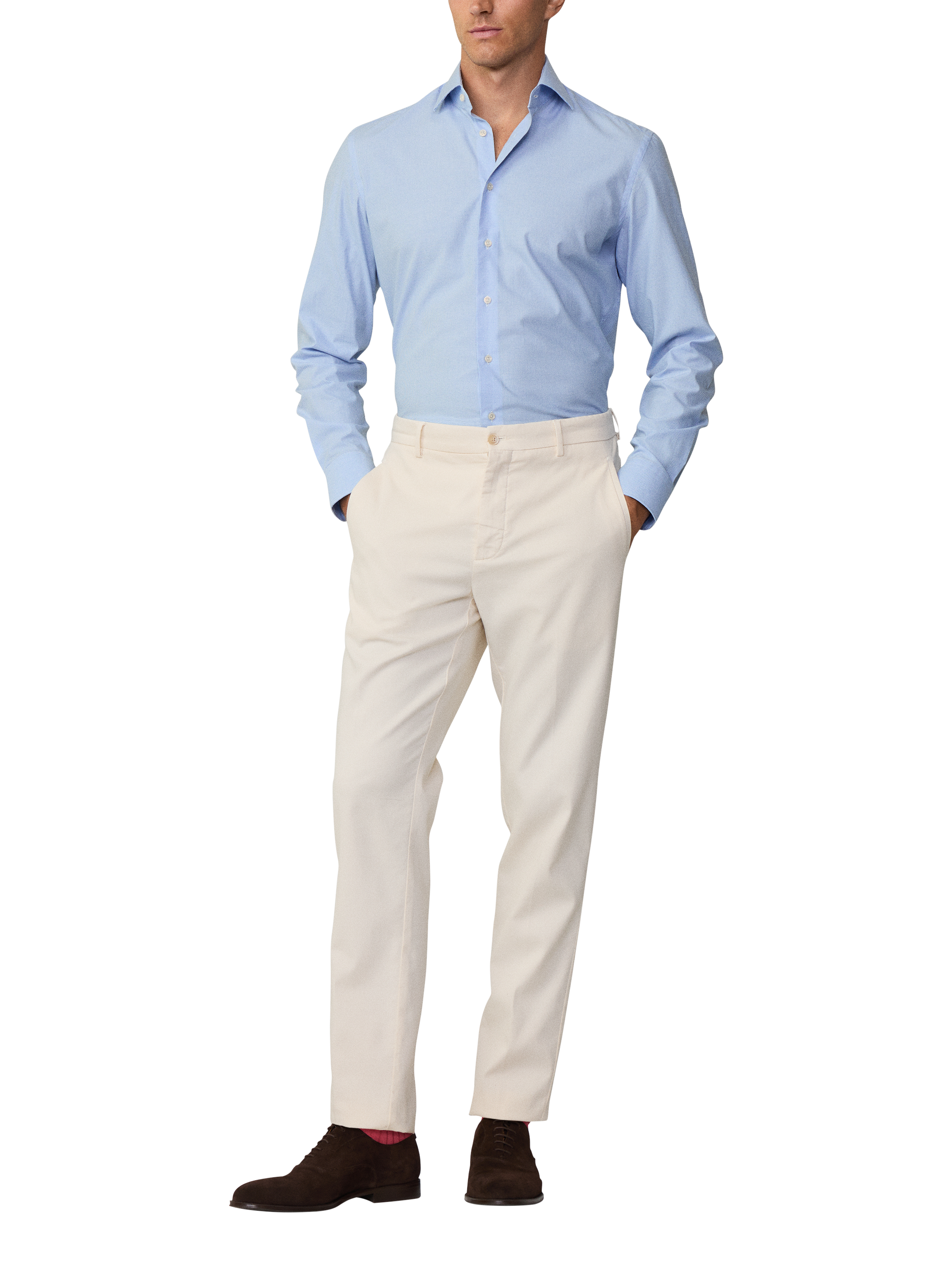 Hackett London Sloane Tapered Fit Chinos, Off White