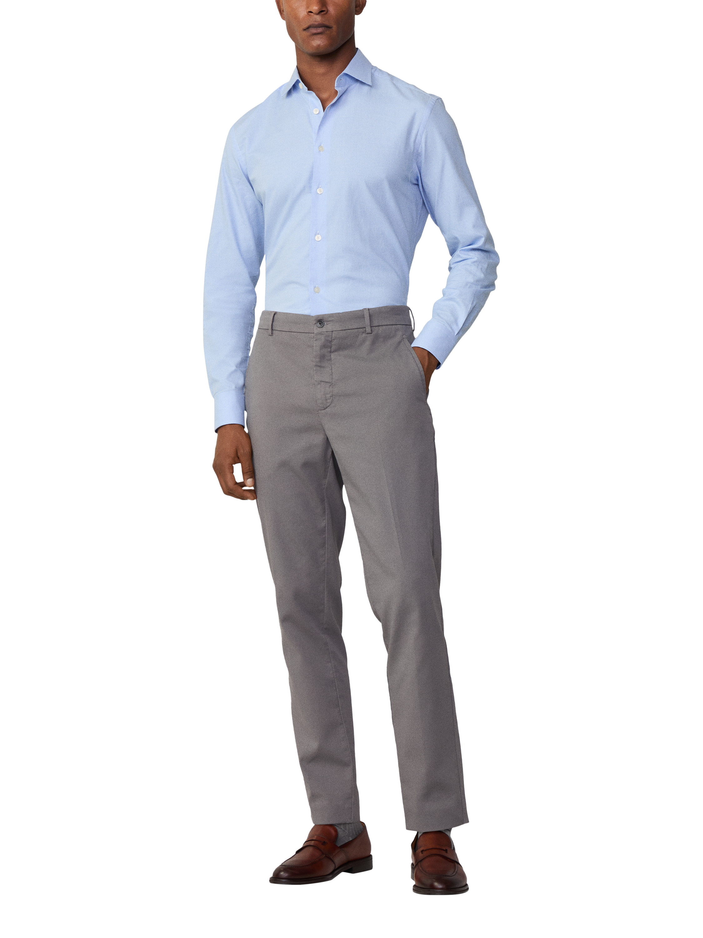Hackett London Sloane Tapered Fit Chinos, Granite Grey