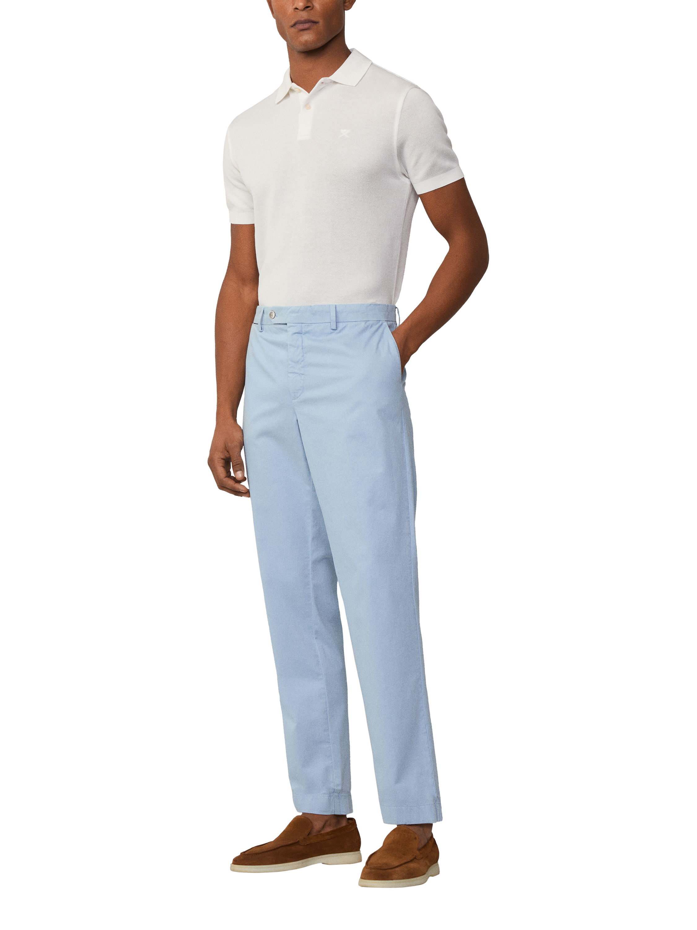 Product image 1 of 7, which shows Hackett London Sanderson Classic Fit Chinos, Spa Blue, 28R