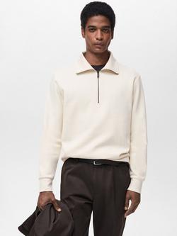 Mango Winne Half Zip Sweatshirt, Natural White
